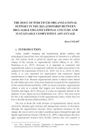 Guiding clients to enterprise agility. Pdf The Role Of Perceived Organizational Support In The Relationship Between Digi Agile Organizational Culture And Sustainable Competitive Advantage