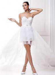 Tute da sposa 54 articoli. Abito Da Sposa Corto Con Velo Lungo In Vita In Organza E Cintura Decorata