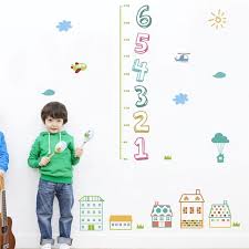 us 2 93 8 off aliexpress com buy children kid height measure growth chart wall sticker cartoon house wall decals home room home decor from