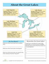 The Great Lakes Worksheet Education Com Geography Worksheets Social Studies Worksheets Homeschool Social Studies