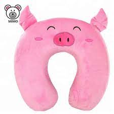 Wholesale Cheap Memory Foam Travel Animal U Shape Pillow Cushion Custom Oem Pretty Pink Plush Soft Toy Pig U Neck Pil Cheap Memory Foam U Shaped Pillow Pillows