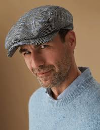 Lynton Glen Check Grey Flat Cap. Hats for Men & Women
