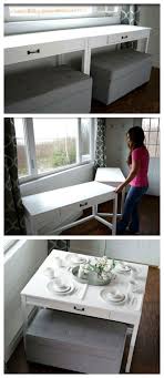 Flip Up Desks That Convert To Table For Our Tiny House Tiny House Storage Tiny House Living Little Houses On Wheels