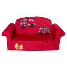 Marshmallow Furniture Children S 2 In 1 Fire Truck Flip Open Foam Sofa Amazon Exclusive Foam Sofa Kids Sofa Chair Kids Sofa