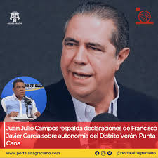 Juan Julio Campos respalda declaraciones de Francisco Javier García sobre  autonomía del Distrito Verón–Punta Cana