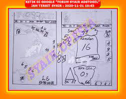 Syair Hk Adstogel 21 November 2020
