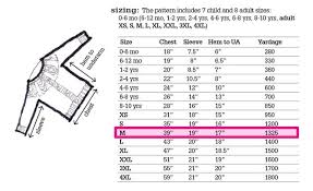 i needed a good knit sizing chart for a sweater and like