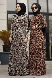 Neva Style Leopar Desenli Tesettur Elbise 1451lp Tesetturisland Com Musluman Modasi Elbise Asimetrik Elbise
