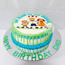Next, pour the cake batter into the cake pan, using the rubber spatula to scrape all of the batter off of the sides of the bowl. Simple Birthday Cake For Dad B S Sugar Art By Bimal Facebook