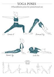10 Hand Drawn Yoga Poses For Promotional Use Digital Png Psd Etsy In 2021 Yoga Poses Yoga Poses Photography Yoga Drawing