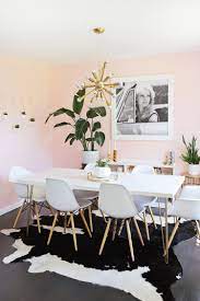 This pink dining room by s. Laura S Front Dining Room Before After A Beautiful Mess