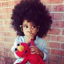 Afros N Hip Hop By Michael Kuwa Adorable Baby Girl With Elmo Coiffure Afro Beaute Afro Cheveux Beaute