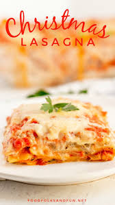 This Christmas Lasagna Is Packed With So Much Flavor Thanks To The Italian Sausage Bell Peppers Basil And The Blen Recipes Italian Recipes Christmas Lasagna