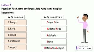 Perkongsian kali ini adalah melibatkan mata pelajaran bahasa melayu iaitu aspek tatabahasa. Soalan Kata Nama Am Kata Nama Khas Dan Kata Ganti Nama Youtube