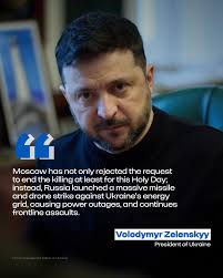 💬 President of Ukraine Volodymyr Zelenskyy speaks plainly about Russia's  actions this Christmas: ʼMoscow has not only rejected the request to end  the killing at least for this Holy Day; instead, Russia