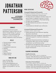 professional counselor resume samples
