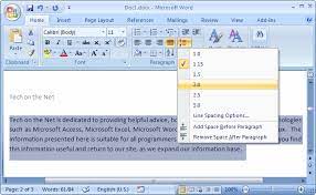Follow this guide to change the spacing the default line spacing in word is set to 1.15, not 1. Ms Word 2007 Double Space Text