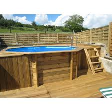 piscine ronde ocea 430x120 liner beige piscine bois habillage piscine hors sol amenagement piscine hors sol