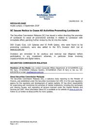 Promote monetary stability & financial stability to ensure sustainable growth of the malaysian economy link.gallery/bnm. Bfm News On Twitter Securities Commission Malaysia Has Ordered An Immediate Halt To All Activities Promoting Datuk Seri Vida S Lavida Coin Cryptocurrency Bank Negara Malaysia Has Already Listed The Operator Behind Lavida
