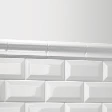 Also, it can hide the lines when the tile ends and paint begins. Daltile Finesse Bright White 2 In X 6 In Ceramic Chair Rail Trim Tile 0 06 Sq Ft Piece Fe0126crcc1p The Home Depot Chair Rail Bathroom Interior Design Budget Bathroom Remodel