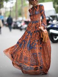 Chiffon Print Long Sleeved Vintage Maxi Dress Colabingo Bohemian Chic Outfits Boho Chiffon Dress Vintage Boho Dress