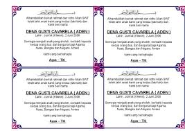 25 contoh undangan aqiqah dan kartu ucapan yang bisa di edit dan Contoh Kartu Ucapan Aqiqah Bayi Pada Berkat Kotak Nasi