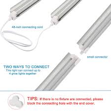Suitable for all stage of plants. With On Off Switch Sumerflos T8 Led Grow Light 4 Pack Plug And Play 4ft Full Spectrum Sunlike Integrated Growing Lamp Fixture 100 Lm W Ultrahigh Output 4 X 42w For Indoor Plants Veg And