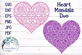 Download Floral Heart Mandala Valentine S Day Svg Cut File 187075 Svgs Design Bundles