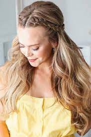 The hair on the front part has been styled in a twisted weave style braid. 65 Charming Braided Hairstyles Lovehairstyles Com Dutch Braid Hairstyles Hair Styles Braids For Short Hair
