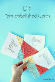 Diy Yarn Embellished Cards A Pretty Fix Yarn Diy Diy Yarn Crafts Diy Wool