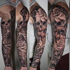 Check out our full sleeve tattoo selection for the very best in unique or custom, handmade pieces from our tattooing shops. Tattoo Uploaded By Alo Loco Tattoo Black And Grey Full Sleeve Tattoo Of Skulls And Roses By Alo Loco London Best London Tattoo Artist 909995 Tattoodo