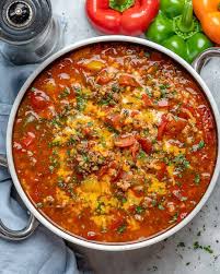 (if using the can of diced tomatoes, use four cups of chicken broth and the can of diced tomatoes). Easy Stuffed Pepper Soup Recipe Healthy Fitness Meals