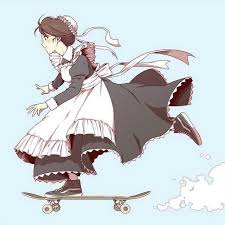 Skateboarding Maids By Suzusiro Anime Maid Graphics Inspiration Character Design