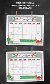 Free Printable Christmas Countdown Calendar For December 2 Versions Christmas Countdown Calendar Christmas Calendar Countdown Calendar Printable