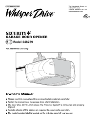 Periodic checks of the garage door opener are required to ensure safe operation. Chamberlain 248739 User Manual Manualzz