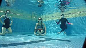 Have a splashing good time with the new aqua zumba class. Mermaid Michelle I M A Yoga Bee