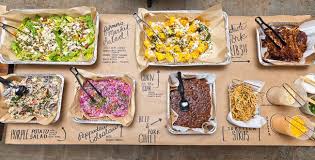 Love This Party Buffet Setup By Heirloom La Catering Such A Relaxed But Considered Presentation Party Buffet Party Buffet Table Buffet Food