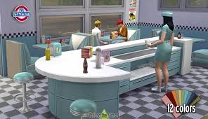 Around The Sims 4 Custom Content Download Objects American Diner Maison Sims Sims Sims 4 Contenu Personnalise