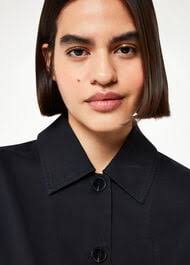 Women's Black Button-Up Utility Jacket