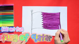 How To Draw And Color The National Flag Of Qatar Flag Drawing National Flag Flag