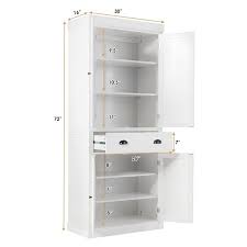 Photography and design by studio mcgee. Gymax Kitchen Cabinet Pantry Cupboard Freestanding W Adjustable Shelves White Walmart Canada