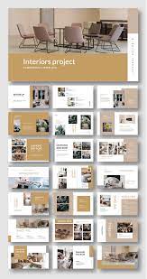 Clean Modern Interiors Design Presentation Template Original And High Quality Powerpoint Templates Portfolio Design Layout Interior Design Portfolio Layout Interior Design Presentation