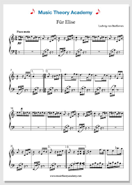 The fur elise sheet music is not as easy as a whole; Fur Elise Music Theory Academy Free Easy Piano Sheet Music Pdfs