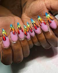 Creator Of Whodidyournails On Instagram These Are The Nails I Did On Live Viewsfromkimi Is About T Drip Nails Nail Designs Pretty Acrylic Nails