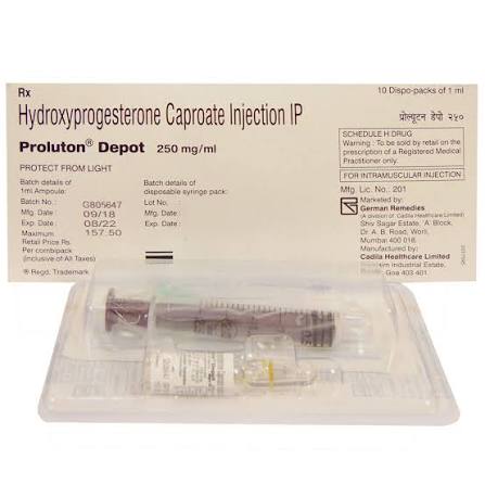 Buy Proluton Depot 250 mg Injection 1 ml online | Uses, Side Effects, Price and substitutes | Apollo Pharmacy