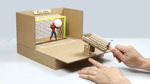 How To Make Desktop Soccer Game From Cardboard Soccer Games Soccer Crafts Cardboard Crafts