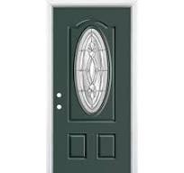 Masonite Panama 36-in x 80-in Fiberglass Oval Lite Right ...