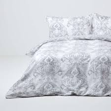 Oceanfront resort cove quilt set. Grey French Toile Patterned Duvet Cover Set