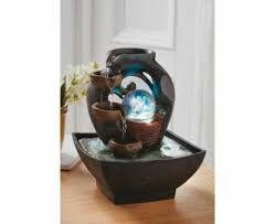 Indoor fountains add a layer of peace to your home additional options include multiple tiers and solar powered led lights for more impact at night. Buy Indoor Illuminated Waterfall Sculpture Table Top Water Fountain Led Lights Online In Taiwan 264952231197