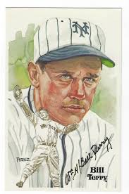 Bill Terry MLB Original Autographed Postcards for sale